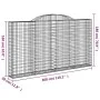 Gabion baskets 5 pcs arch shape iron 300x30x160/180 cm by vidaXL, Pots and planters - Ref: Foro24-3146578, Price: 791,47 €, D...
