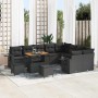 Conjunto de sofás de jardín 12 pcs Negro ratán sintético en Sofás de exterior | Comprar online en Foru.es