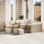Conjunto de sofás de jardín 12 pcs Beige ratán sintético en Sofás de exterior | Comprar online en Foru.es