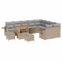 Conjunto de sofás de jardín 12 pcs Beige ratán sintético en Sofás de exterior | Comprar online en Foru.es