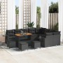 Conjunto de sofás de jardín 13 pcs Negro ratán sintético en Sofás de exterior | Comprar online en Foru.es