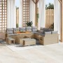 Conjunto de sofás de jardín 13 pcs Beige ratán sintético en Sofás de exterior | Comprar online en Foru.es