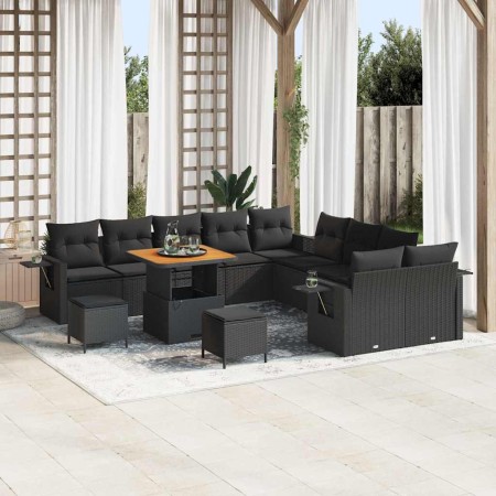 Conjunto de sofás de jardín 13 pcs Negro ratán sintético en Sofás de exterior | Comprar online en Foru.es