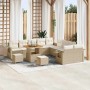 Conjunto de sofás de jardín 13 pcs Beige ratán sintético en Sofás de exterior | Comprar online en Foru.es