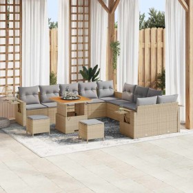 Conjunto de sofás de jardín 13 pcs Beige ratán sintético en Sofás de exterior | Comprar online en Foru.es