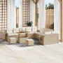 Conjunto de sofás de jardín 13 pcs Beige ratán sintético en Sofás de exterior | Comprar online en Foru.es