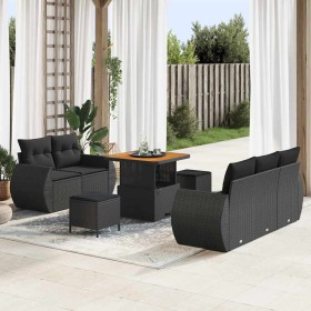 Conjunto de sofás de jardín 8 pcs Negro ratán sintético en Sofás de exterior | Comprar online en Foru.es