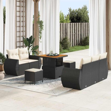 Conjunto de sofá de jardín 8 pcs Negro ratán sintético en Sofás de exterior | Comprar online en Foru.es