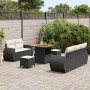 Conjunto de sofá de jardín 8 pcs Negro ratán sintético en Sofás de exterior | Comprar online en Foru.es