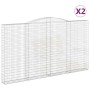Cestas de gaviones 2 uds forma de arco hierro 400x30x220/240 cm de vidaXL, Maceteros y jardineras - Ref: Foro24-3146944, Prec...