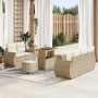 Conjunto de sofás de jardín 8 pcs Beige ratán sintético en Sofás de exterior | Comprar online en Foru.es