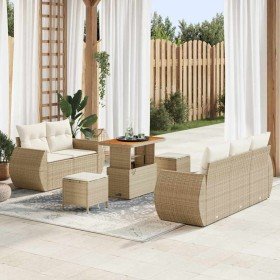 Conjunto de sofás de jardín 8 pcs Beige ratán sintético en Sofás de exterior | Comprar online en Foru.es