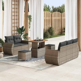 Conjunto de sofás de jardín 8 pcs Gris ratán sintético en Sofás de exterior | Comprar online en Foru.es