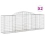 Cestas de gaviones 2 uds forma de arco hierro 300x50x100/120 cm de vidaXL, Maceteros y jardineras - Ref: Foro24-3146701, Prec...
