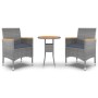 Juego de comedor de jardín 3 piezas ratán sintético gris en Conjuntos de jardín | Comprar online en Foru.es
