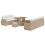 Conjunto de sofá de jardín 10 pcs Beige ratán sintético en Sofás de exterior | Comprar online en Foru.es