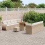 Conjunto de sofá de jardín 11 pcs Beige ratán sintético en Sofás de exterior | Comprar online en Foru.es