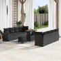 Conjunto de sofá de jardín 11 pcs Negro ratán sintético en Sofás de exterior | Comprar online en Foru.es