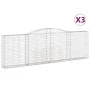 Gabion baskets 3 units, arched shape, iron, 400x30x120/140 cm by vidaXL, Pots and planters - Ref: Foro24-3146880, Price: 475,...
