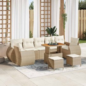 Conjunto de sofás de jardín 10 pcs Beige ratán sintético en Sofás de exterior | Comprar online en Foru.es
