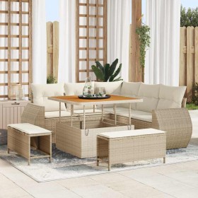 Conjunto de sofás de jardín 8 pcs Beige ratán sintético en Sofás de exterior | Comprar online en Foru.es
