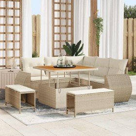 Conjunto de sofás de jardín 8 pcs Beige ratán sintético en Sofás de exterior | Comprar online en Foru.es