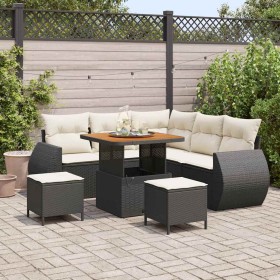 Conjunto de sofá de jardín 8 pcs Negro ratán sintético en Sofás de exterior | Comprar online en Foru.es