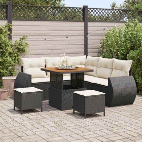 Conjunto de sofá de jardín 8 pcs Negro ratán sintético en Sofás de exterior | Comprar online en Foru.es