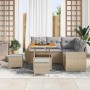 Conjunto de sofás de jardín 8 pcs Beige ratán sintético en Sofás de exterior | Comprar online en Foru.es