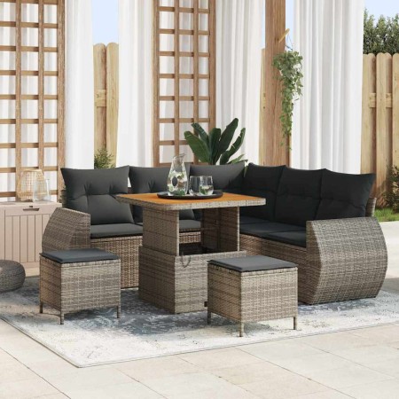 Conjunto de sofás de jardín 8 pcs Gris ratán sintético en Sofás de exterior | Comprar online en Foru.es