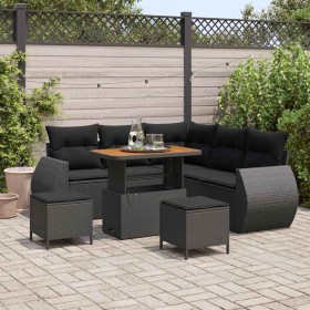 Conjunto de sofás de jardín 8 pcs Negro ratán sintético en Sofás de exterior | Comprar online en Foru.es