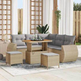 Conjunto de sofás de jardín 8 pcs Beige ratán sintético en Sofás de exterior | Comprar online en Foru.es