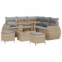 Conjunto de sofás de jardín 8 pcs Beige ratán sintético en Sofás de exterior | Comprar online en Foru.es