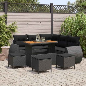 Conjunto de sofás de jardín 9 pcs Negro ratán sintético en Sofás de exterior | Comprar online en Foru.es