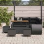 Conjunto de sofás de jardín 9 pcs Negro ratán sintético en Sofás de exterior | Comprar online en Foru.es