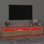 Mueble de TV con luces LED roble Sonoma 195x35x40 cm de vidaXL, Muebles TV - Ref: Foro24-3152740, Precio: 124,75 €, Descuento: %