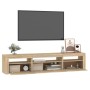 Mueble de TV con luces LED roble Sonoma 195x35x40 cm de vidaXL, Muebles TV - Ref: Foro24-3152740, Precio: 124,75 €, Descuento: %