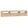 Mueble de TV con luces LED roble Sonoma 195x35x40 cm de vidaXL, Muebles TV - Ref: Foro24-3152740, Precio: 124,75 €, Descuento: %