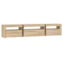 Mueble de TV con luces LED roble Sonoma 195x35x40 cm de vidaXL, Muebles TV - Ref: Foro24-3152740, Precio: 124,75 €, Descuento: %