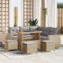 Conjunto de sofás de jardín 9 pcs Beige ratán sintético en Sofás de exterior | Comprar online en Foru.es