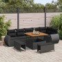 Conjunto de sofás de jardín 9 pcs Negro ratán sintético en Sofás de exterior | Comprar online en Foru.es