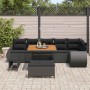 Conjunto de sofás de jardín 9 pcs Negro ratán sintético en Sofás de exterior | Comprar online en Foru.es