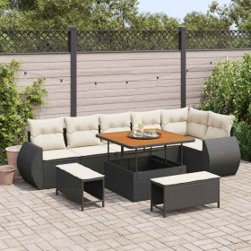 Conjunto de sofás de jardín 9 pcs Negro ratán sintético en Sofás de exterior | Comprar online en Foru.es