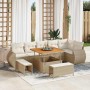 Conjunto de sofá de jardín 9 pcs Beige ratán sintético en Sofás de exterior | Comprar online en Foru.es