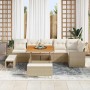 Conjunto de sofá de jardín 9 pcs Beige ratán sintético en Sofás de exterior | Comprar online en Foru.es