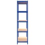 Estantería 5 niveles 4 uds acero y madera contrachapada azul de vidaXL, Estanterías industriales - Ref: Foro24-3154176, Preci...