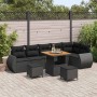 Conjunto de sofás de jardín 9 pcs Negro ratán sintético en Sofás de exterior | Comprar online en Foru.es