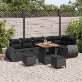 Conjunto de sofás de jardín 9 pcs Negro ratán sintético en Sofás de exterior | Comprar online en Foru.es