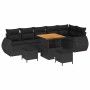 Conjunto de sofás de jardín 9 pcs Negro ratán sintético en Sofás de exterior | Comprar online en Foru.es