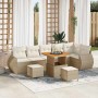 Conjunto de sofás de jardín 9 pcs Beige ratán sintético en Sofás de exterior | Comprar online en Foru.es